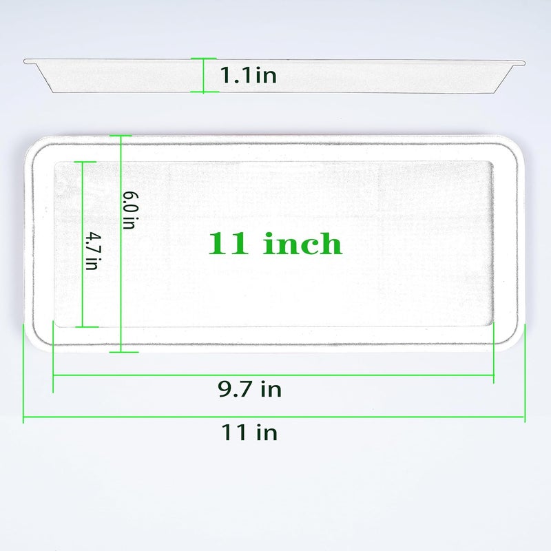 VUWEZ 2 Pack Plastic Plant Saucer, Rectangular, Indoors Outdoor, Drip Tray for Flower Pot, Windowsill (6 X 11 Inch, Black) - Image 2